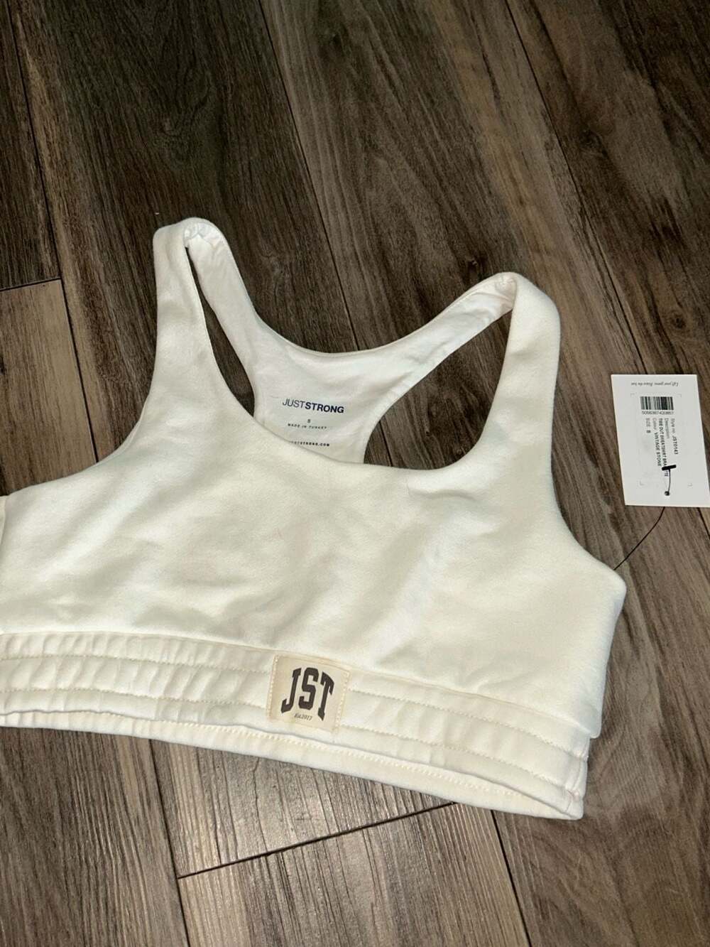 Just Strong Time Out Sweatshirt Bralette Size S Vintage Stone